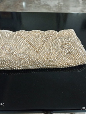 Дамско портмоне Clutch с перли и цип