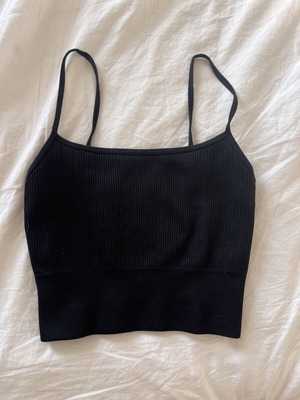 Glassons ribbed black heavyweight cami top