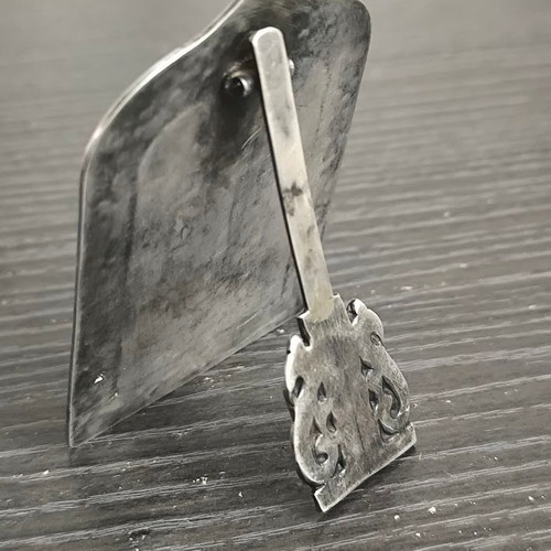 Silver Panagia used, large old piece 8.5x6 cm