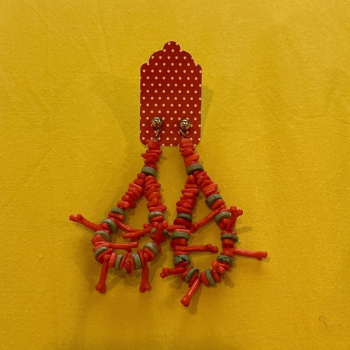 Handmade earrings with coral new
