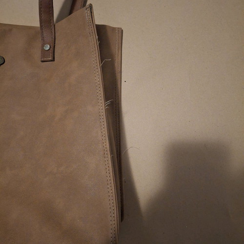 Thiros shoulder bag used, beige brown with small defect