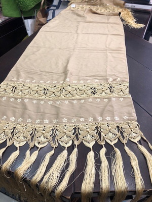 Table runner with handmade fringes new