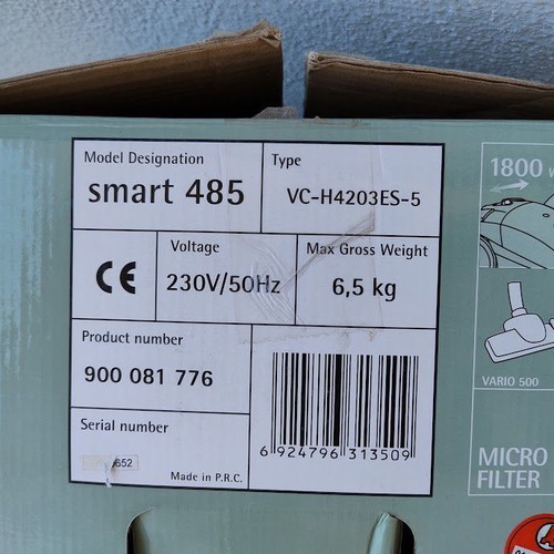 AEG Electrolux Smart 1800W vacuum cleaner like new