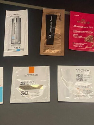 Samples of sunscreens and face creams, pack of 12, new