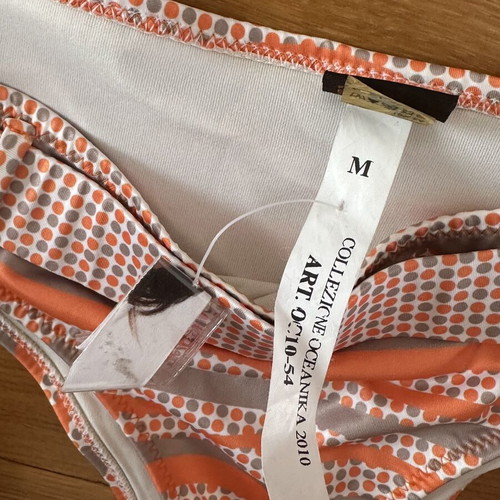 Oceanica bikini with embroidered top, size M, white and orange