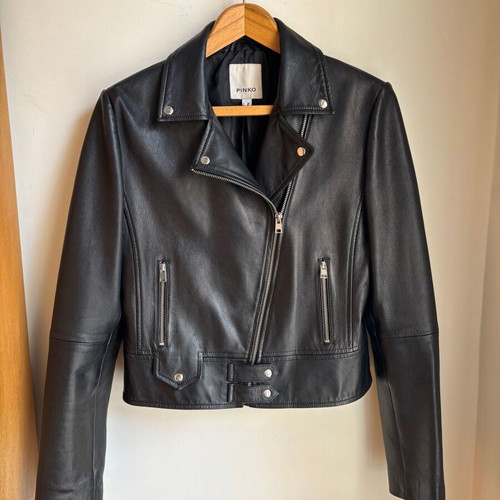 Pinko Leather Jacket like new, 100% Genuine Nappa Leather Black