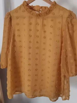 Chiffon blouse with inner lining, like new, size XL, yellow-orange