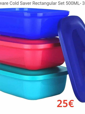 Tupperware set of 3 containers 500ml new
