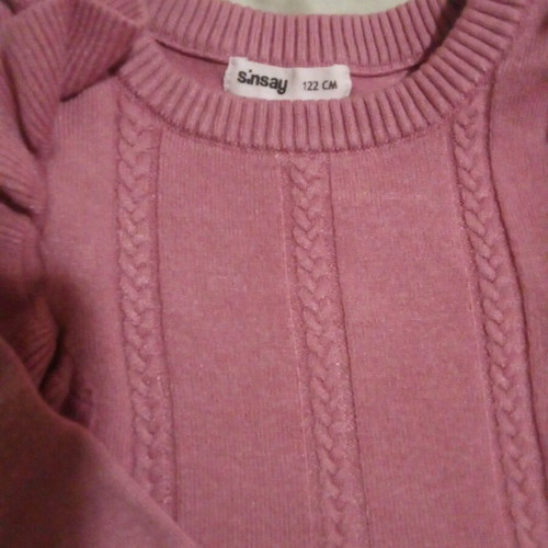 Sinsay pink dress 122 cm like new with short sleeves