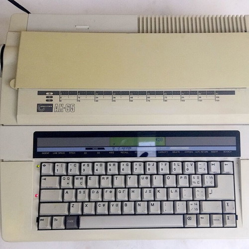 Nakajima AX-65 portable electronic typewriter used, Greek-English