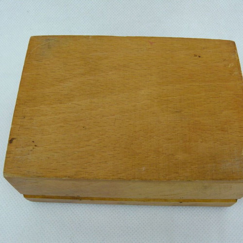 Old wooden jewelry box used, brown