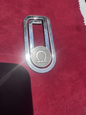 Salvatore Ferragamo Gancini vintage money clip used, silver