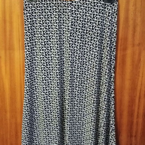 Volume One midi floral skirt, black and white, A-line