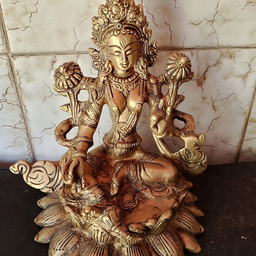 Green Tara Kailash bronze statue like new