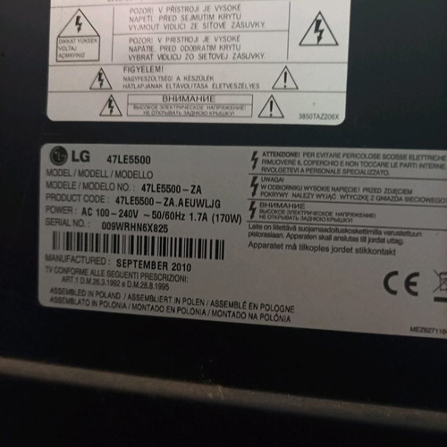 LG LE475500 TV used with motherboard issue 47 inch