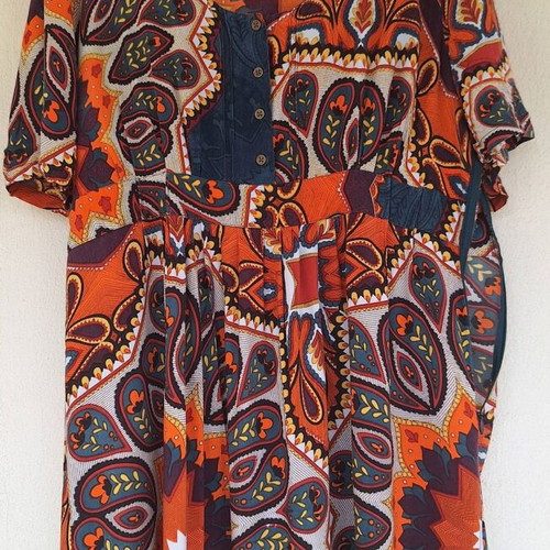 Long dress La Redoute Collections boho style with vibrant colors like new
