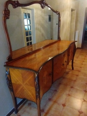 Vintage solid wood buffet with mirror, like new