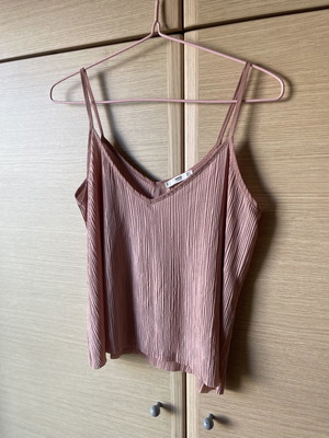 Lingerie Mango Dust Pink Medium sleeveless pleated top like new