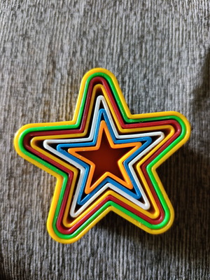 Set of 7 star-shaped plastic cookie cutters for kids