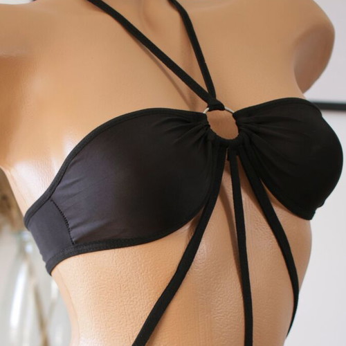 Body lingerie with straps black new