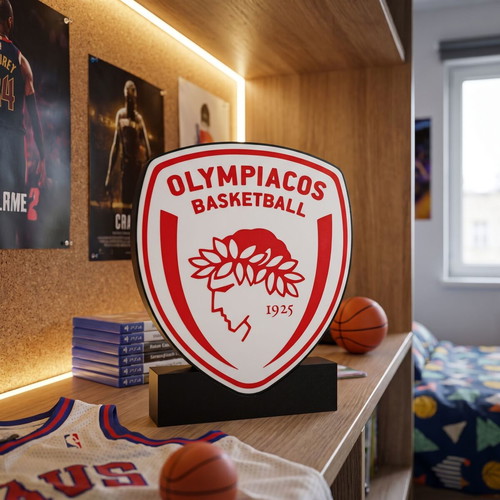 Olympiacos Basketball Logo new, 19x27 cm