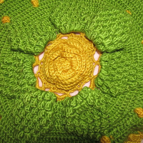 Handmade crochet covers for round chair cushions set of 2, like new
