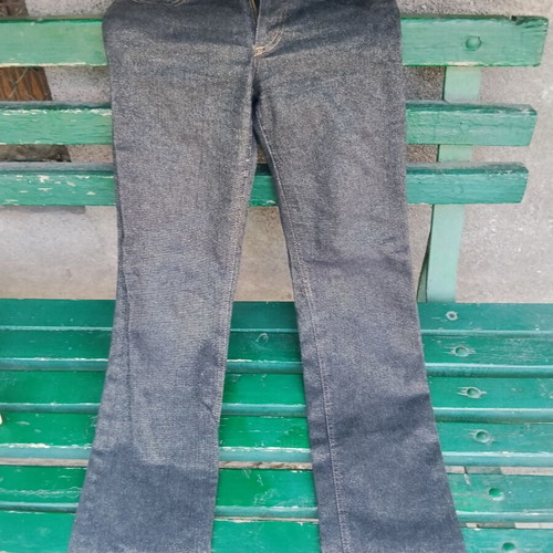 Mango women's jeans dark blue denim slight flare like new, size S