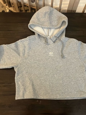Adidas Adicolor Essentials Cropped Hoodie like new, women's XS, grey