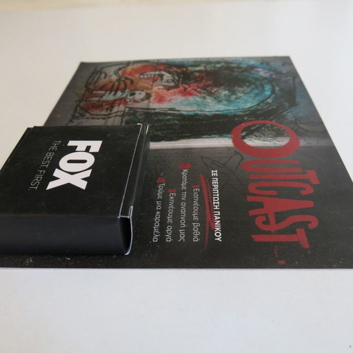 Outcast promotional mints in metal box from 2016 premiere