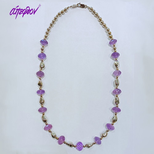 Amethyst Aura New Silver 925 Necklace With Amethyst Stones