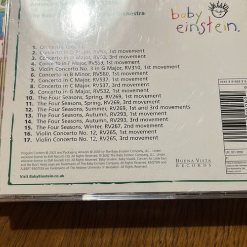 Baby Vivaldi and U2 CDs for babies, pack