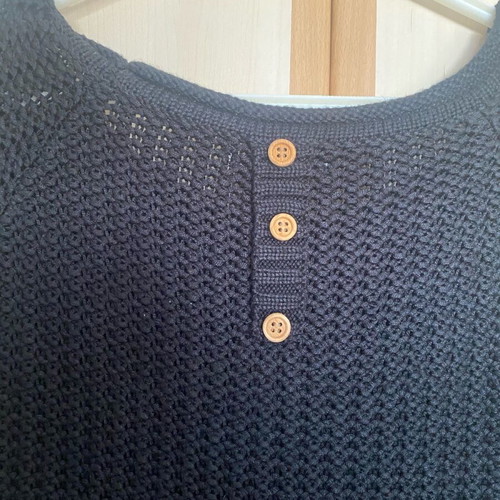 Black knitted blouse dress with buttons at back like new