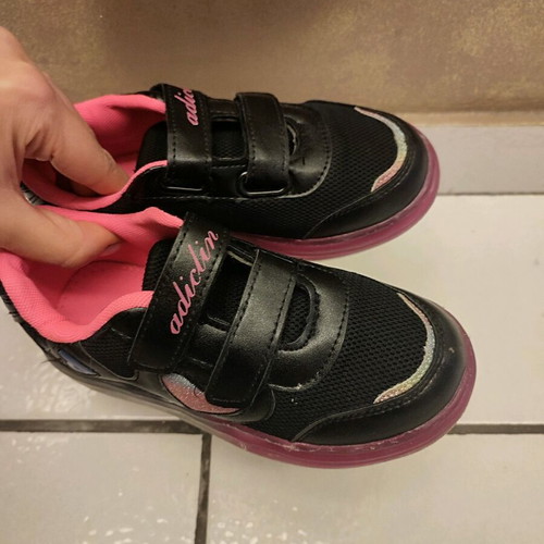 Girls' athletic shoes size 31 like new, black-pink