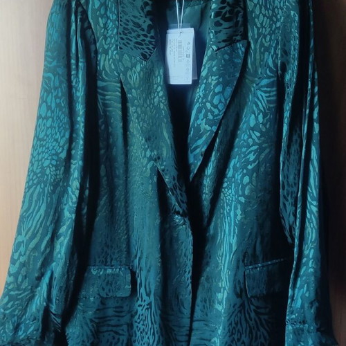 Zizzi blazer with print No 48 cypress green, new, 4XL