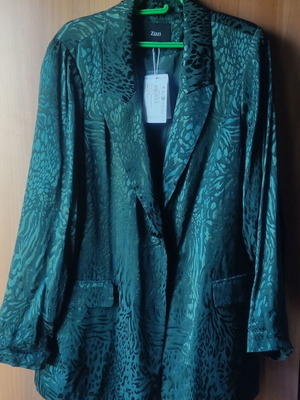 Zizzi blazer with print No 48 cypress green, new, 4XL