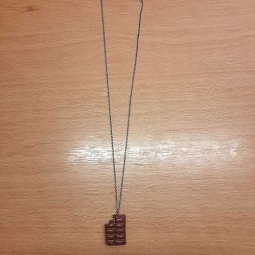 Chocolate-Orange Necklace handmade new from polymer clay