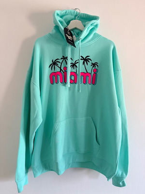 Φούτερ Μπλούζα Miami Hoodie Relaxed Fit 100% Βαμβάκι Μέγεθος XL Καινούργιο Τιρκουάζ