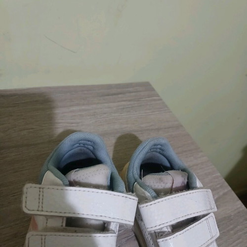 Adidas athletic shoes used, size 23, white and pink