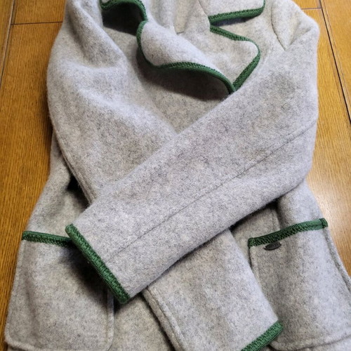 Vintage Giesswein coat used, gray, wool, size S