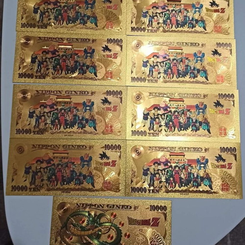 Dragon Ball gold-colored commemorative banknotes, pack of 28, new