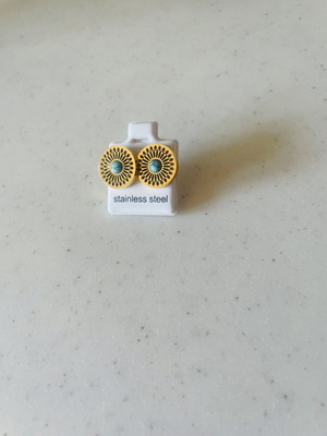 Lobe earrings new, stainless steel, 1cm diameter