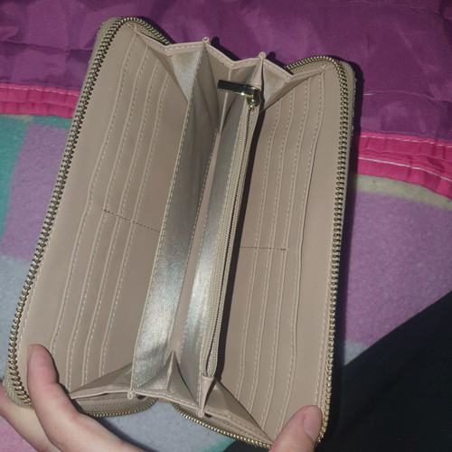 Trussardi beige wallet used with wear