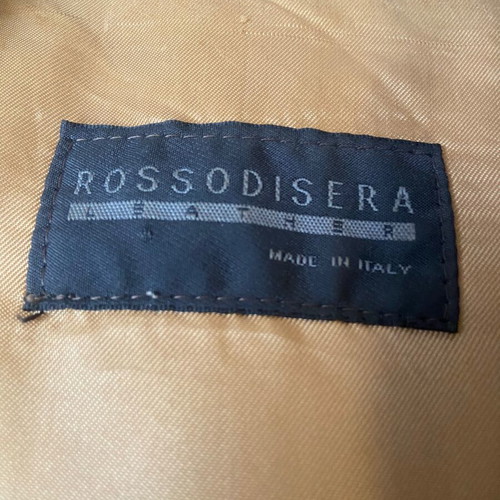 Rossodisera leather coat brown used with fur boho style
