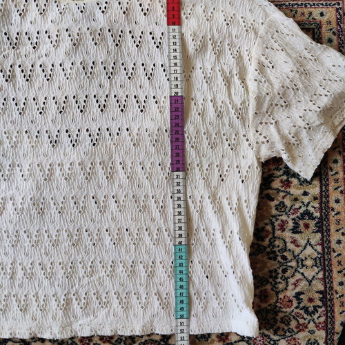 Mango (MNG) Crochet top with open back like new, size M