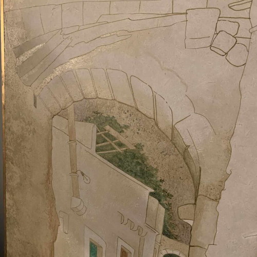 Painting I Patmos by Zoi Skiadarese on canvas like new