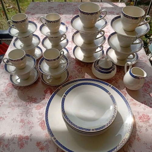 Scherzer Bavaria collectible porcelain set with cobalt blue and 24K gold like new