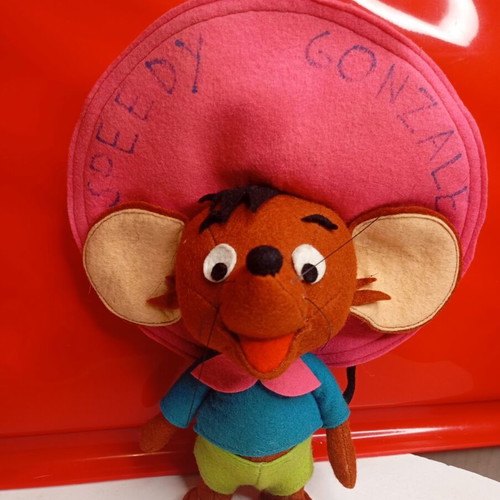 Speedy Gonzales vintage doll from felt material 1970s like new