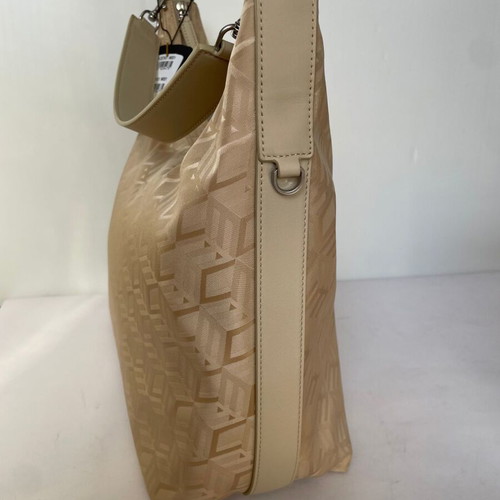 MCM Aren Monogram Jacquard Tote Bag New Beige