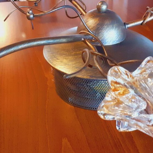 Ceiling light bronze metal with glass shades like new
