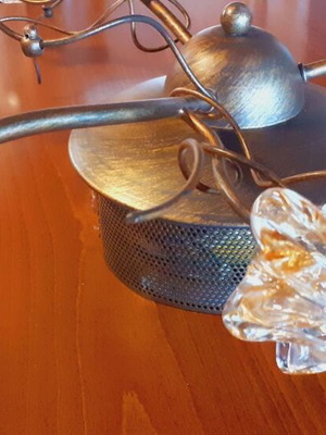 Ceiling light bronze metal with glass shades like new